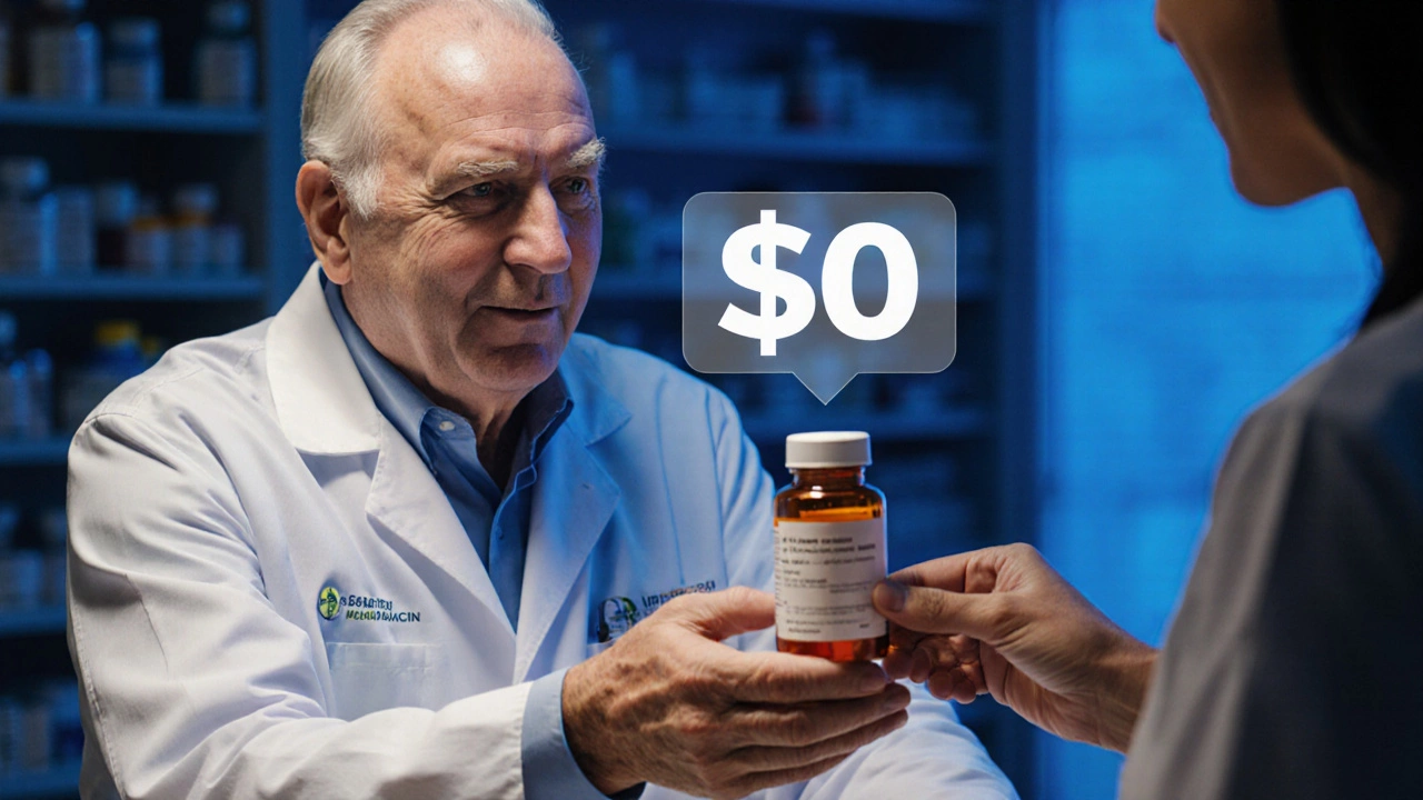 Happy senior receiving prescription with <h2>Common Mistakes and How to Avoid Them</h2> cost at pharmacy