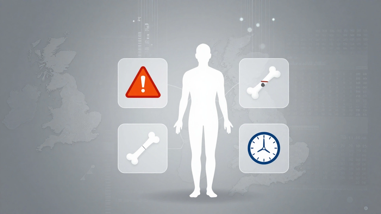 Conceptual art showing surgical risks and UK healthcare data streams