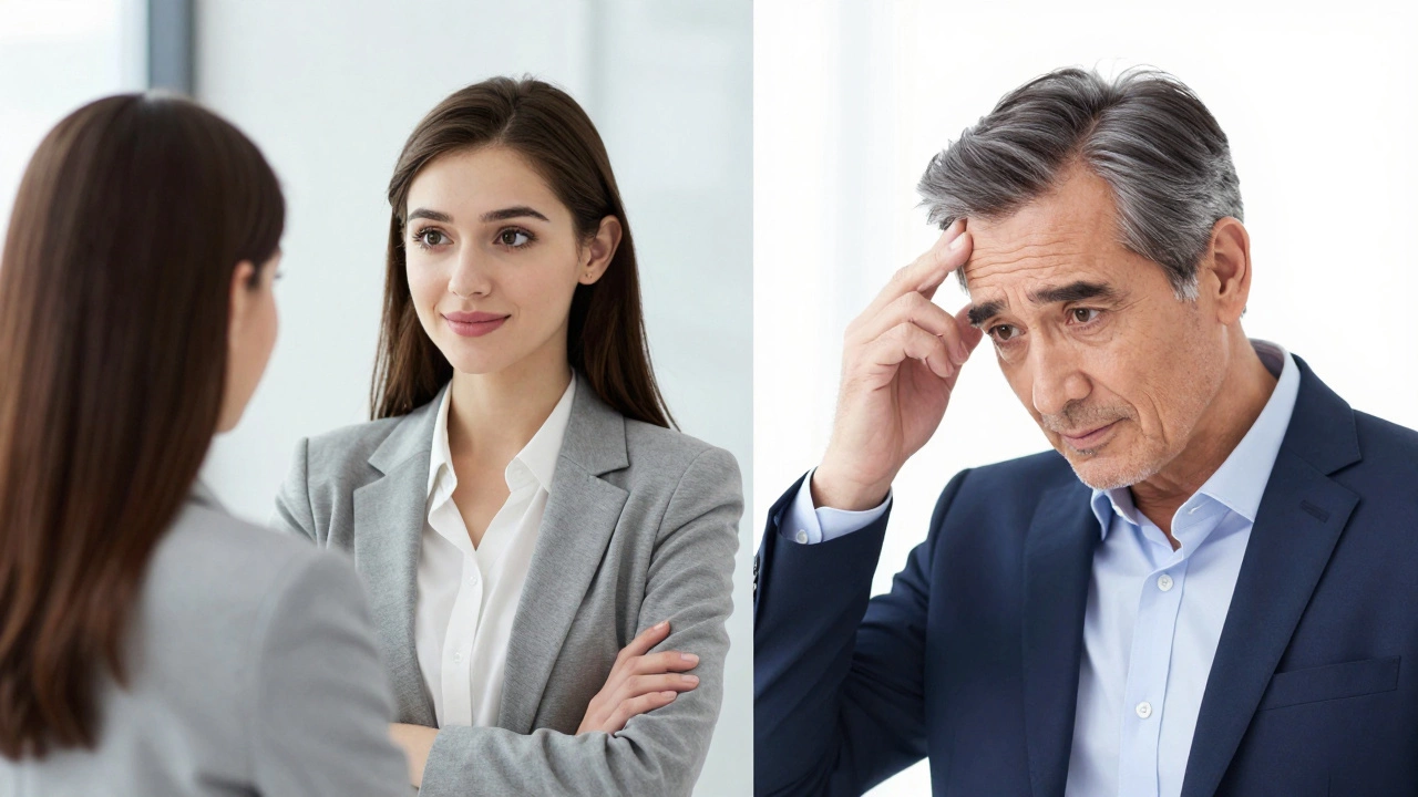 Young woman and older man representing cosmetic surgery demographics