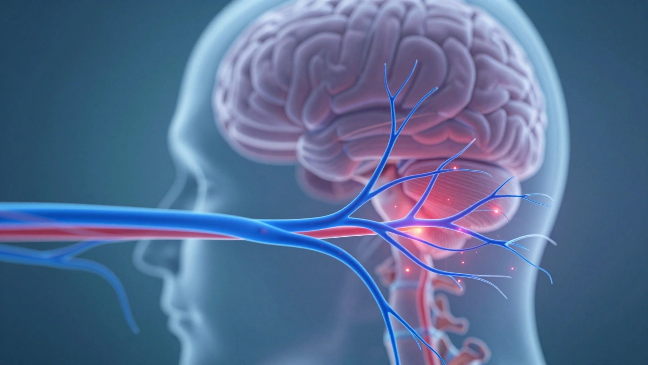 Abstract visualization of nerves calming down, representing neuropathic pain relief.