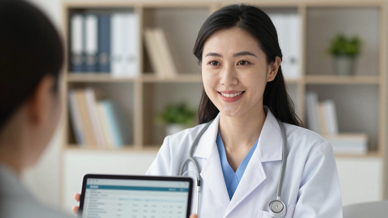 Compassionate doctor discussing treatment options with a patient in office