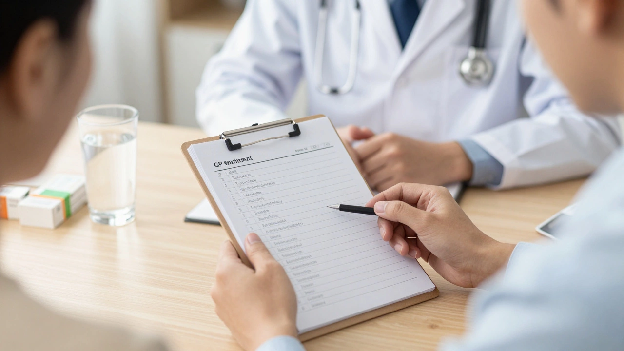 Patient with prepared notes ready for a focused GP appointment