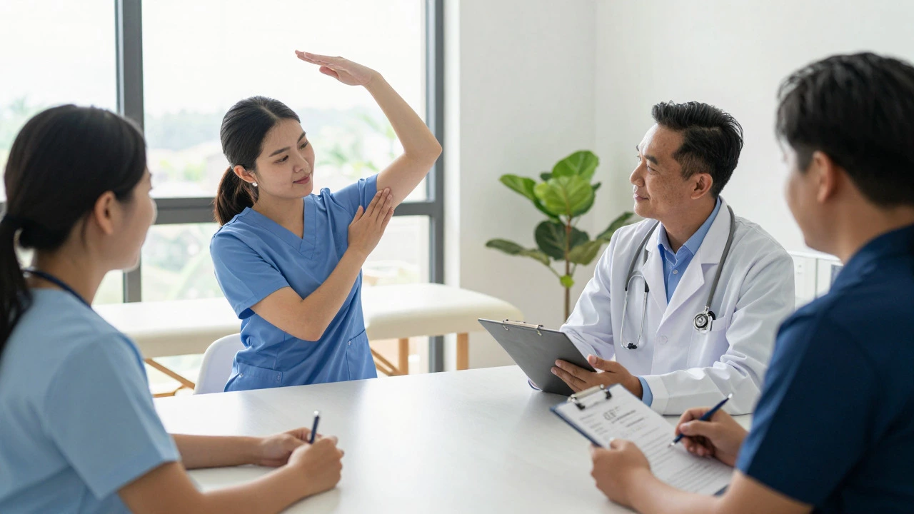 Healthcare team collaborating on holistic pain management