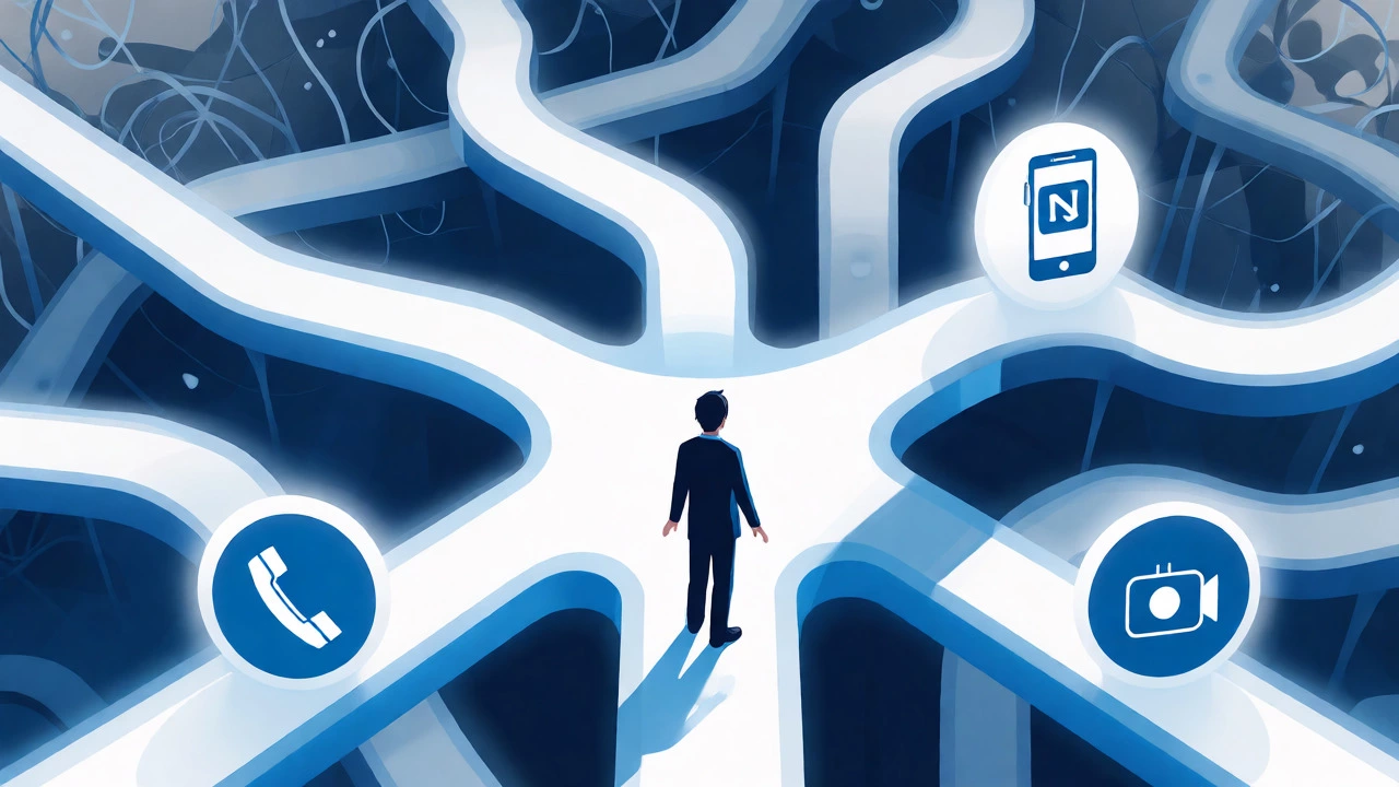 Illustration of navigating various online healthcare service options