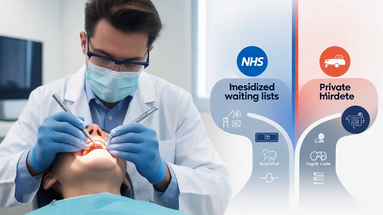 Dentist examining patient in modern clinic
