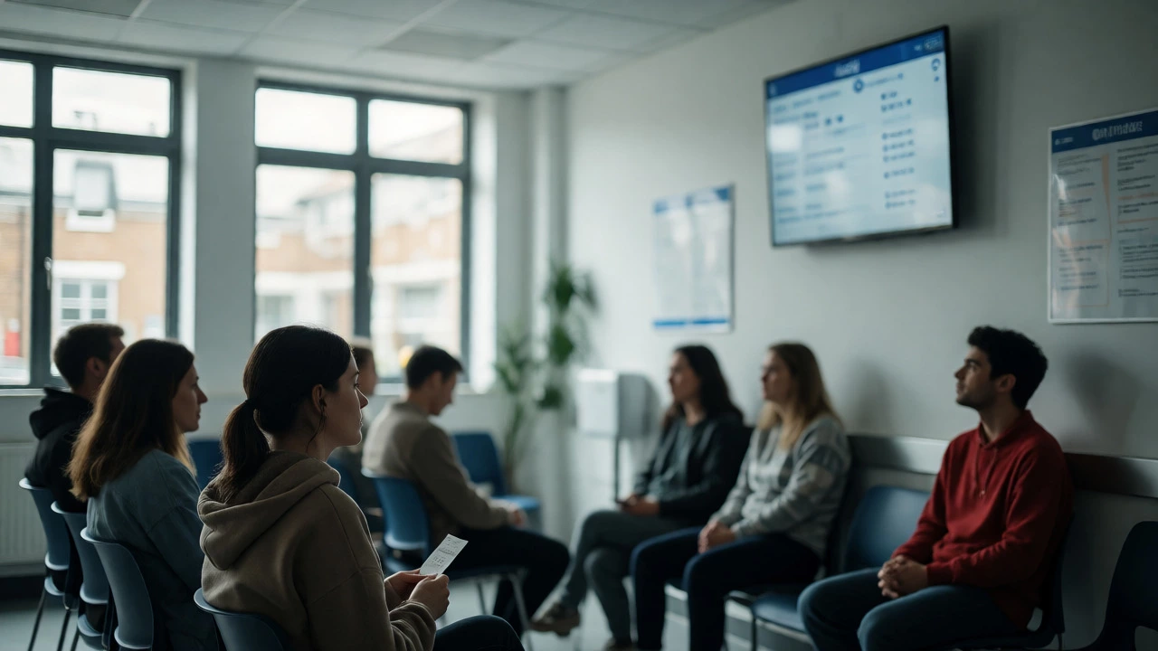 Patients waiting in a clean urgent dental care centre